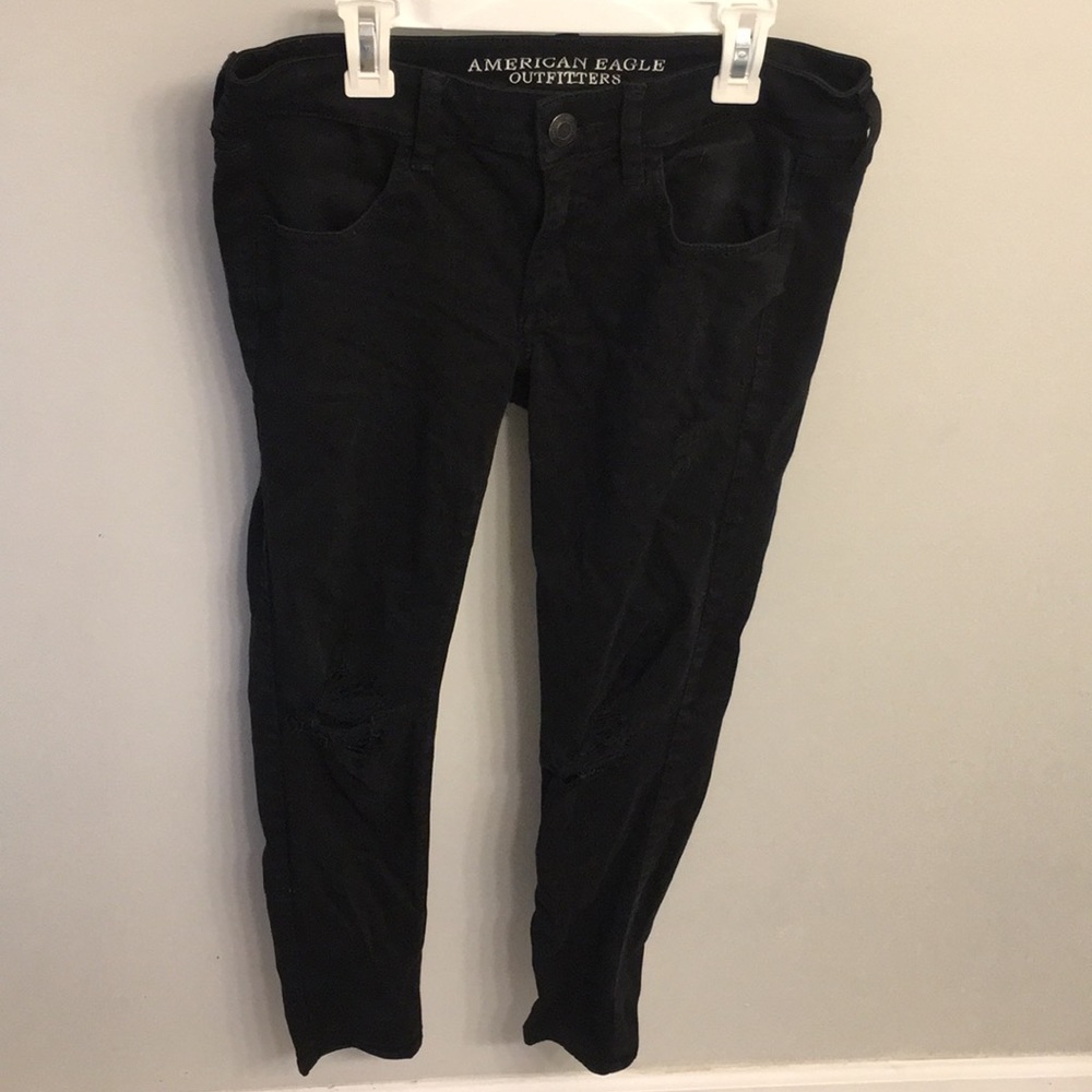 American Eagle skinny ripped stretchy jeans